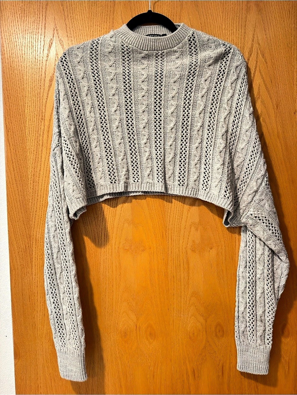 Nasty Gal Cropped Cable Knit Sweater